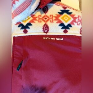 Psycho Tuna Red and Cream Fleece Jacket